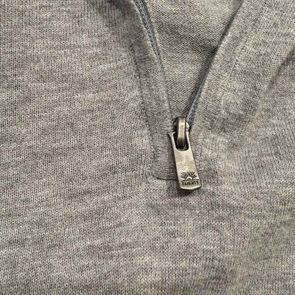 Faherty Movement Quarter Zip Sweater - Mineral Grey Heather - Men's Size Large - Picture 3 of 3